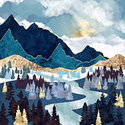 Valley Sunrise Digital Art by Spacefrog Designs