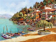 Varenna on lake Como Painting by Guido Borelli Varenna on lake Como Painting by Guido Borelli