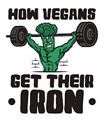 Vegan Iron Ball Vegetarian Gym Exercise Digital Art by Toms Tee Store