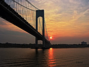 Verrazano Bridge at Dawn Photograph by Susan Savad Verrazano Bridge at Dawn Photograph by Susan Savad
