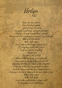 Vertigo by U2 Vintage Song Lyrics on Parchment Mixed Media by Design Turnpike
