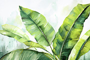 Vibrant Impressionist Banana Leaves Painting Painting by Lourry Legarde