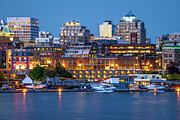 Victoria BC Harbor at Blue Hour with Sea Plane Port - Wall Art and Souvenir Print Photograph by Yves Gagnon