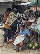 Vietnamese Men Reading Newspapers Photograph by Matthew Bamberg