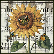 Vintage Country Sunflower Painting by Tina LeCour