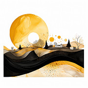 Village in Italy Art Painting by Lourry Legarde