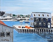 Vinalhaven House on  Pilings Painting by David Malia