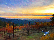 Vineyard Sunset, California Painting by Trask Ferrero Vineyard Sunset, California Painting by Trask Ferrero