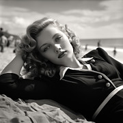 Vintage Beauty at the Beach Photograph by My Head Cinema