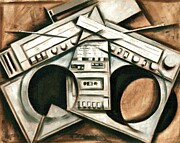 Vintage Boombox Stereo Art Print Painting by Tommervik