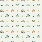Vintage Earthy Dots Rainbows pattern Digital Art by Thursina Vintage Earthy Dots Rainbows pattern Digital Art by Thursina