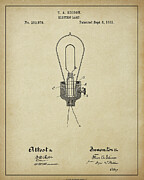 Vintage Edison Electric Lamp Patent Digital Art by Dale Kincaid