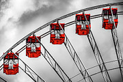 Vintage Ferris Wheel With Red Cabins Photograph by Gregory Ballos