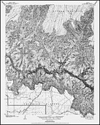 Vintage Map Grand Canyon National Park 1903 Black and White Drawing by Carol Japp