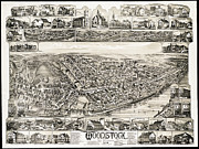 Vintage Map Woodstock New Brunswick Canada 1889 Drawing by Carol Japp