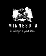 Vintage Minnesota Lake Life Gift Design Drawing by Noirty Designs