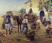 Vintage. Oil on canvas. 19th, 20th century. Painting by Arcadi Mas i Fondevila -1852-1934-