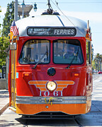 Vintage San Francisco F Market and Wharves Street Car at The Ferry Bldng on The Embarcadero R3762 Photograph by Wingsdomain Art and Photography