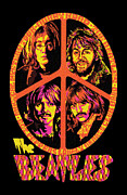 Vintage The Beatles, Peace, 1970 Digital Art by Kirania Finest