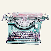 Vintage Typewriter Watercolor III Painting by Ink Well