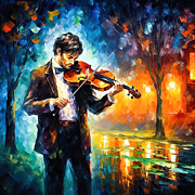 Violin Player Painting by Mark Ashkenazi