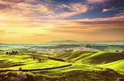 Volterra Colorful Winter Sunset Photograph by Stefano Orazzini