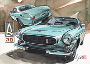 Volvo 1800 E Painting by Yoshiharu Miyakawa