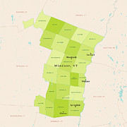 VT Windsor Vector Map Green Digital Art by Frank Ramspott