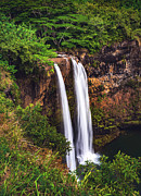 Wailua Falls Closeup - Kauai, Hawaii - Vertical Photograph by Abbie Matthews