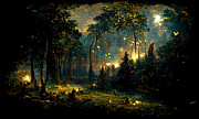 Walking through the fairy forest, 03 Painting by AM FineArtPrints Walking through the fairy forest, 03 Painting by AM FineArtPrints