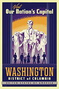 Washing D.C. Vintage Style Travel Poster Digital Art by Jim Zahniser
