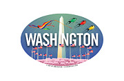 Washington DC skyline Oval Image Digital Art by Joe Barsin
