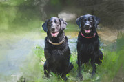 Water Dogs Painting by Gary Arnold Water Dogs Painting by Gary Arnold
