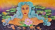 Waterlilly Garden Goddess Painting by Carol Losinski Naylor