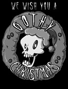 We Wish You A Gothy Christmas Drawing by Ludwig Van Bacon
