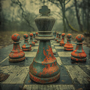 Weathered Chess Game in the Woods DAY 398 Digital Art by Yo Pedro
