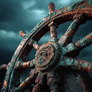 Weathered Ships Wheel - Ghosts of the Sea Digital Art by Matthias Hauser