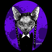 Wednesday Addams cat Digital Art by Ryan Almighty