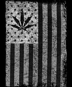 Weed Leaf American Flag US Digital Art by Flippin Sweet Gear