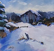 Wesley Corners Barn Painting by Sheila Romard