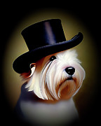 Westie in a Top Hat Portrait Ai Art by AI Digital