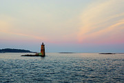 Whaleback Lighthouse - Pastel Skies Digital Art by Deb Bryce