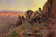 When Shadows Hint Death 1915 Painting by Charles Marion Russell