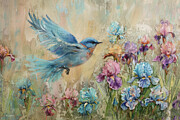 Where The Bluebird Flies Painting by Tina LeCour Where The Bluebird Flies Painting by Tina LeCour