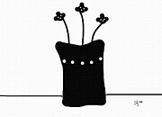 Whimsical Black and White Vase with Flowers Painting by Shelli Fitzpatrick Whimsical Black and White Vase with Flowers Painting by Shelli Fitzpatrick