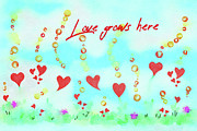 Whimsical Garden of Love Watercolor Painting Mixed Media by Shelli Fitzpatrick Whimsical Garden of Love Watercolor Painting Mixed Media by Shelli Fitzpatrick