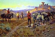 Whiskey Smugglers Caught with the Goods 1913 Painting by Charles Marion Russell