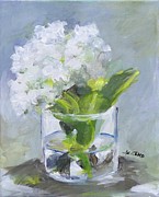 White Hydrangea Painting by Mafalda Cento