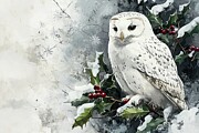 White Owl in Nature Painting by Lourry Legarde White Owl in Nature Painting by Lourry Legarde