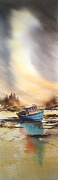 Blue boat Painting by Roland Byrne Blue boat Painting by Roland Byrne